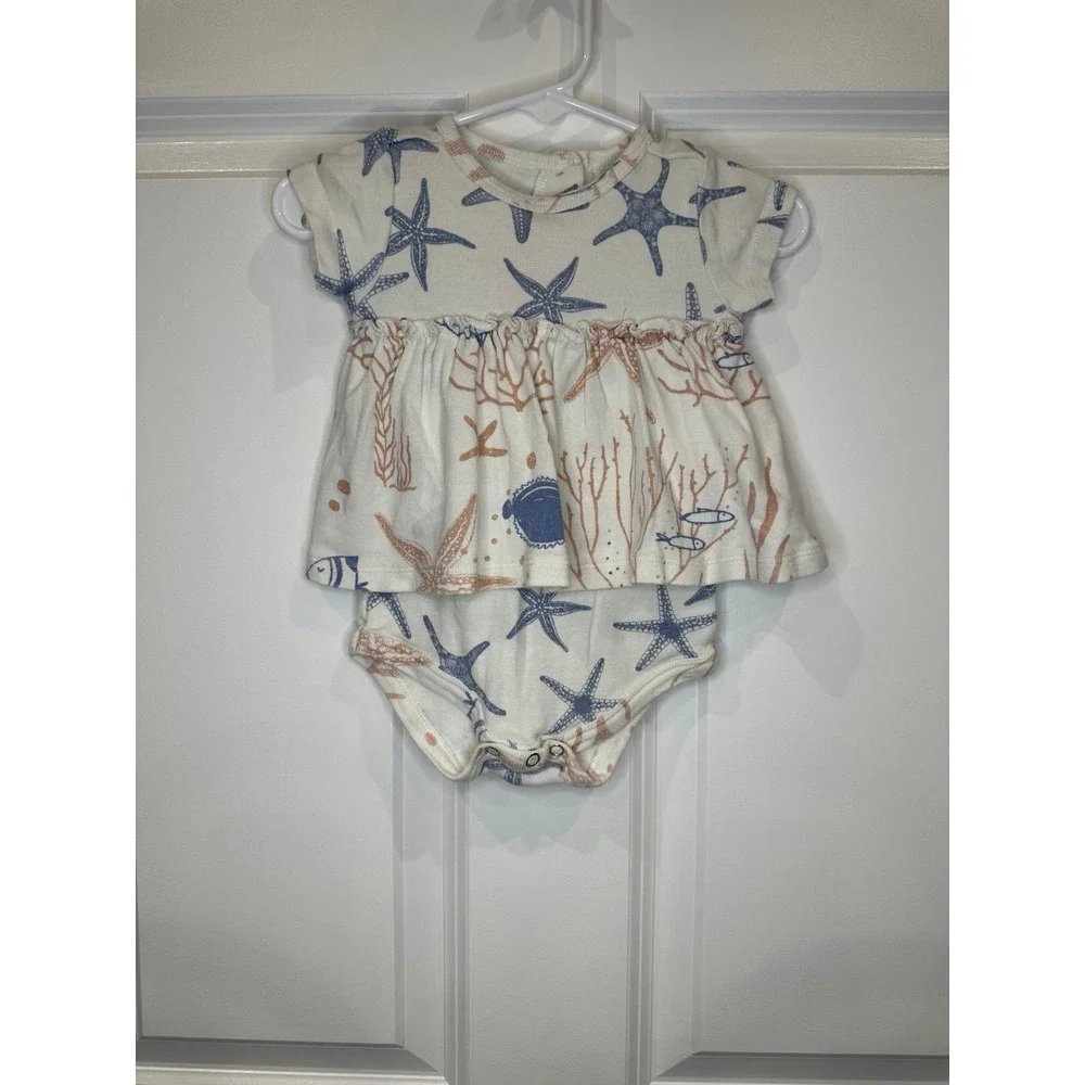 Tesa Babe Girls Summer Beach Bubble Romper Size 3-6 Months
